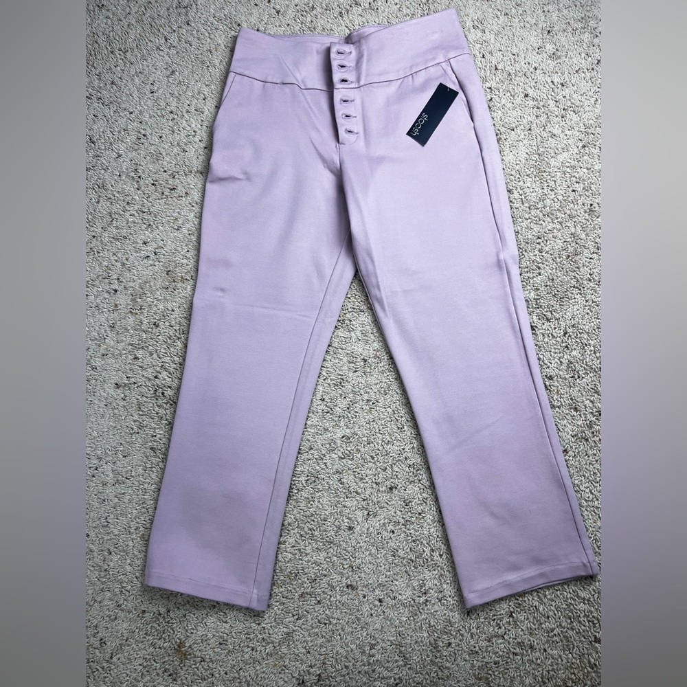 NWT Stoosh Stretch Capri Sz L Violet Ice